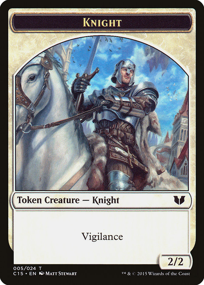 Angel // Knight (005) Double-Sided Token [Commander 2015 Tokens] | Kessel Run Games Inc. 