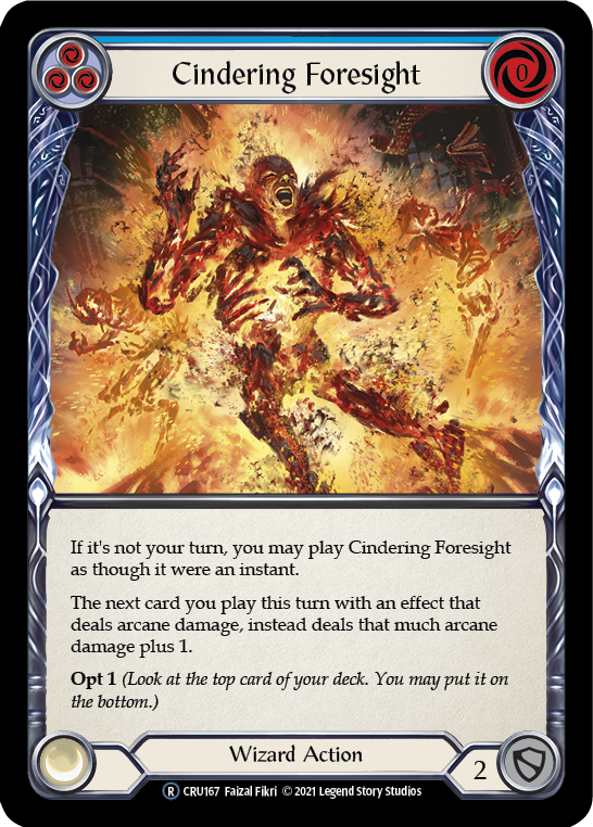 Cindering Foresight (Blue) [U-CRU167] (Crucible of War Unlimited)  Unlimited Rainbow Foil | Kessel Run Games Inc. 