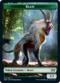 Beast // Saproling Double-Sided Token [Double Masters Tokens] | Kessel Run Games Inc. 