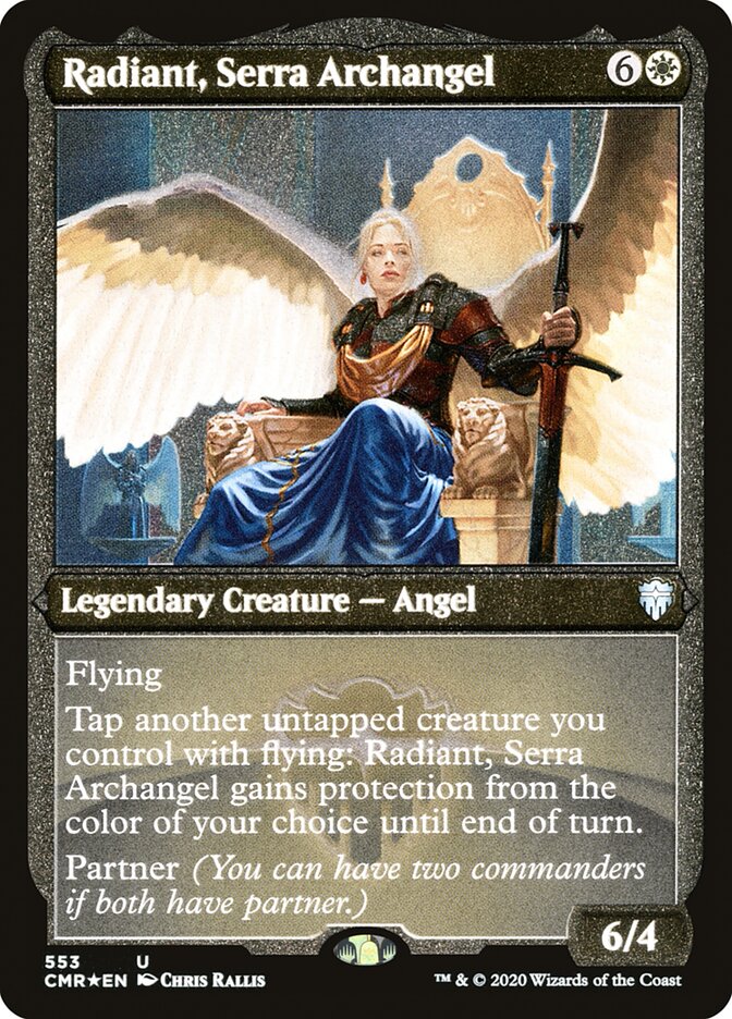 Radiant, Serra Archangel (Etched) [Commander Legends] | Kessel Run Games Inc. 