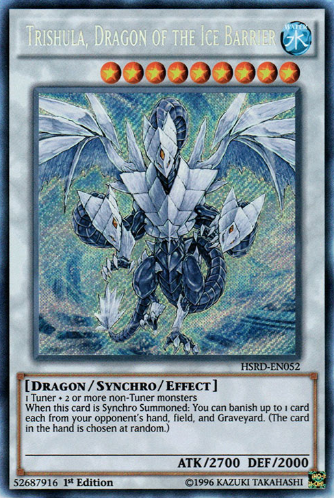 Trishula, Dragon of the Ice Barrier [HSRD-EN052] Secret Rare | Kessel Run Games Inc. 