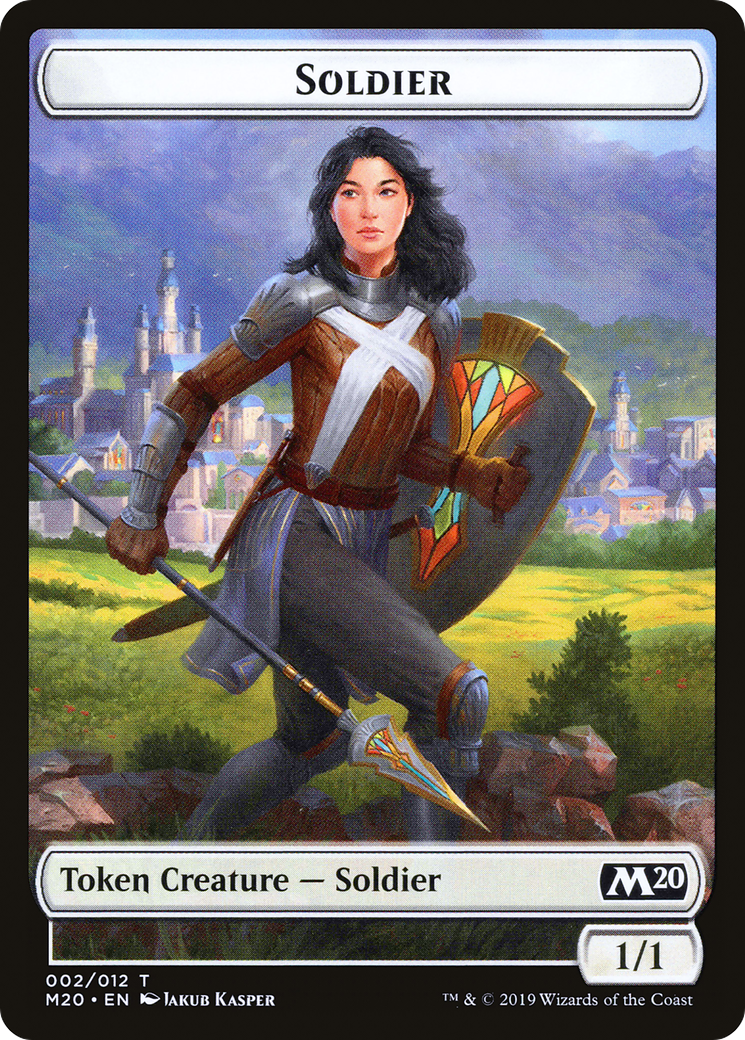 Soldier // Dinosaur Double-Sided Token [Game Night 2019 Tokens] | Kessel Run Games Inc. 