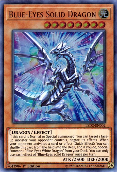 Blue-Eyes Solid Dragon [LED3-EN002] Ultra Rare | Kessel Run Games Inc. 