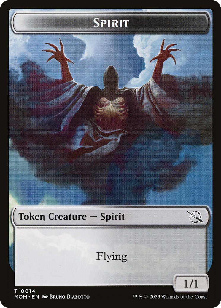 Monk // Spirit (14) Double-Sided Token [March of the Machine Tokens] | Kessel Run Games Inc. 