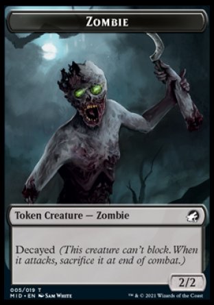 Zombie (005) // Beast (008) Double-Sided Token [Innistrad: Midnight Hunt Tokens] | Kessel Run Games Inc. 