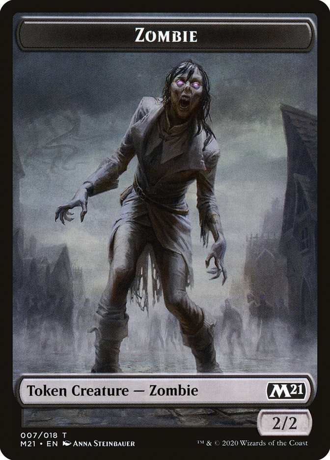 Knight // Zombie Double-Sided Token [Core Set 2021 Tokens] | Kessel Run Games Inc. 