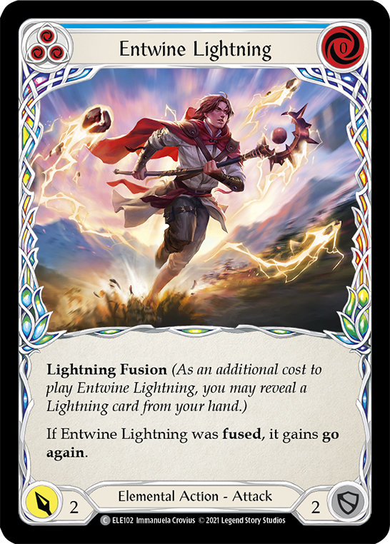 Entwine Lightning (Blue) [ELE102] (Tales of Aria)  1st Edition Rainbow Foil | Kessel Run Games Inc. 