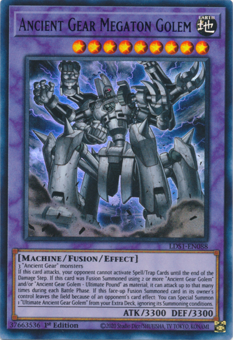 Ancient Gear Megaton Golem (Blue) [LDS1-EN088] Ultra Rare | Kessel Run Games Inc. 