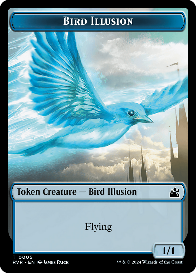 Saproling // Bird Illusion Double-Sided Token [Ravnica Remastered Tokens] | Kessel Run Games Inc. 