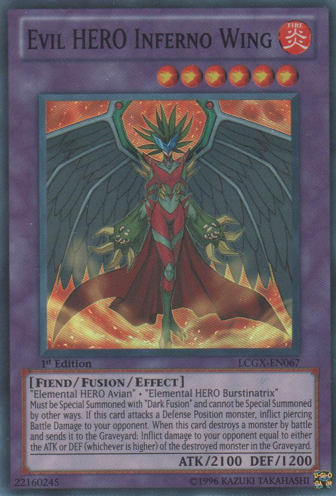 Evil HERO Inferno Wing [LCGX-EN067] Super Rare | Kessel Run Games Inc. 