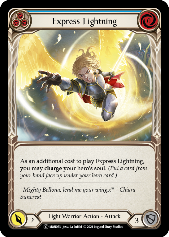 Express Lightning (Blue) [U-MON053-RF] (Monarch Unlimited)  Unlimited Rainbow Foil | Kessel Run Games Inc. 