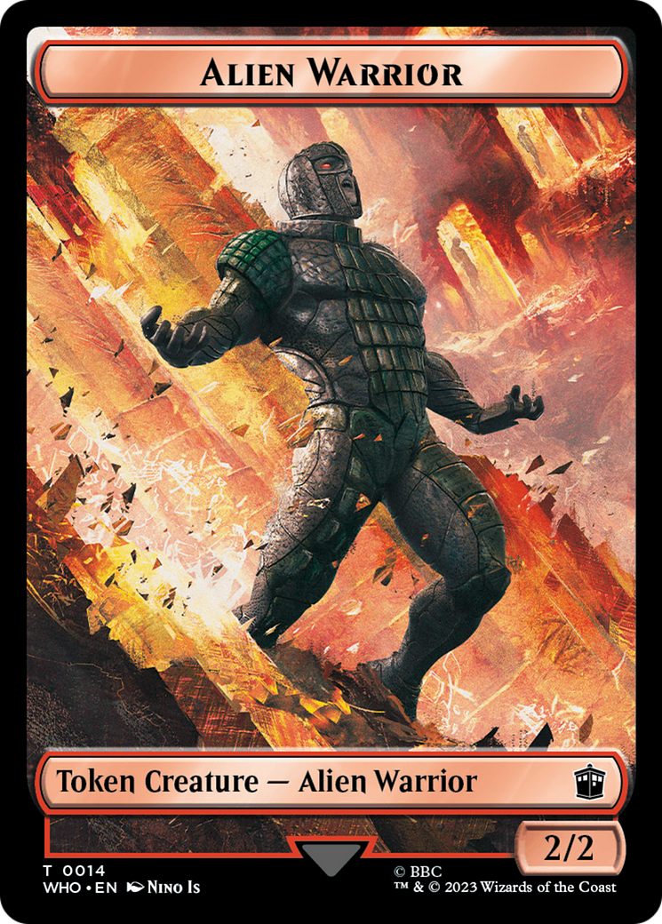 Soldier // Alien Warrior Double-Sided Token [Doctor Who Tokens] | Kessel Run Games Inc. 