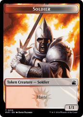 Elf Knight // Soldier Double-Sided Token [Ravnica Remastered Tokens] | Kessel Run Games Inc. 