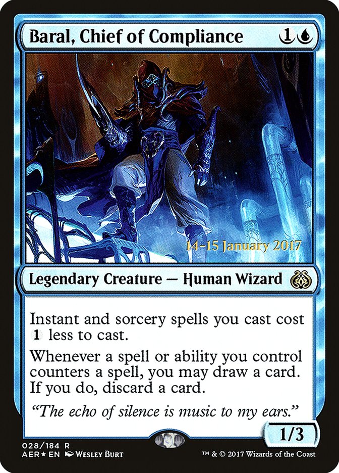 Baral, Chief of Compliance [Aether Revolt Prerelease Promos] | Kessel Run Games Inc. 