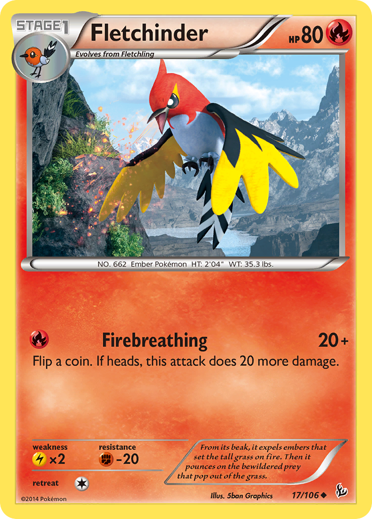 Fletchinder (17/106) [XY: Flashfire] | Kessel Run Games Inc. 