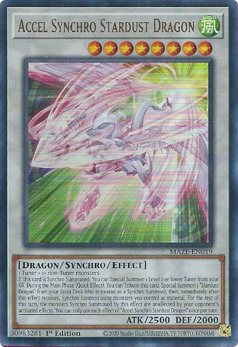 Accel Synchro Stardust Dragon [MAZE-EN019] Ultra Rare | Kessel Run Games Inc. 