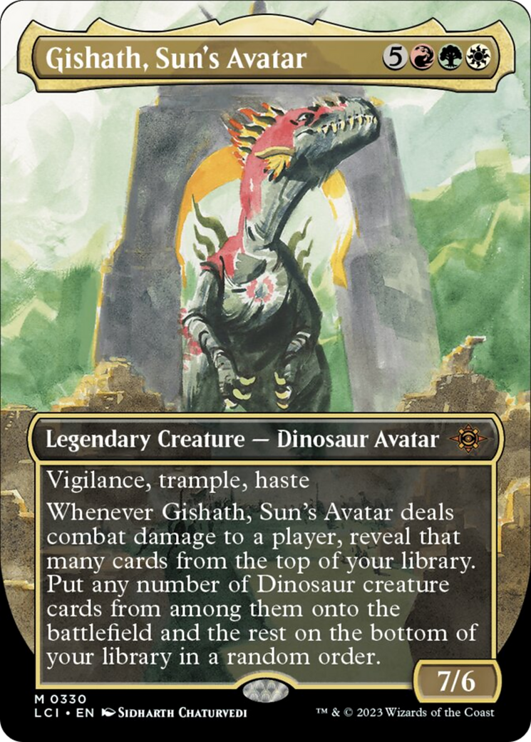 Gishath, Sun's Avatar (Borderless) [The Lost Caverns of Ixalan] | Kessel Run Games Inc. 