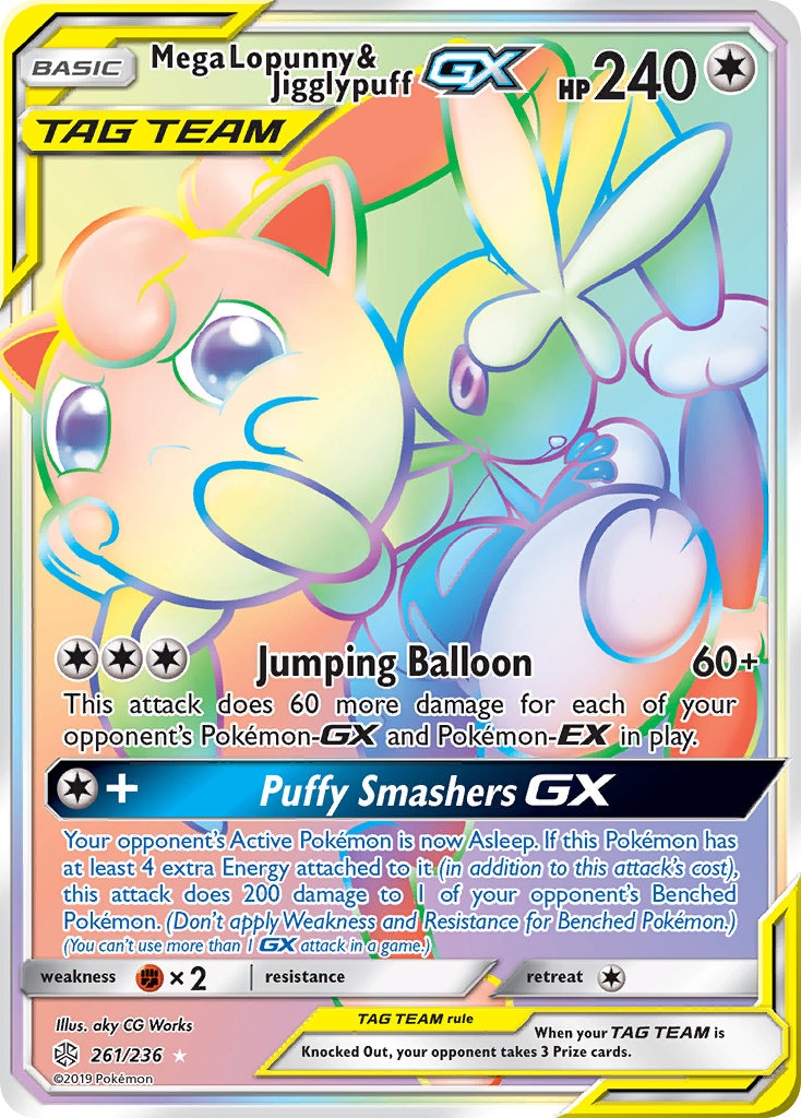 Mega Lopunny & Jigglypuff GX (261/236) [Sun & Moon: Cosmic Eclipse] | Kessel Run Games Inc. 