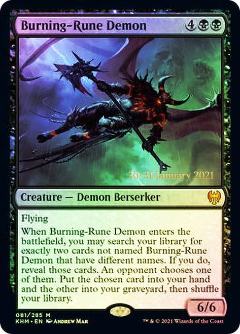 Burning-Rune Demon [Kaldheim Prerelease Promos] | Kessel Run Games Inc. 