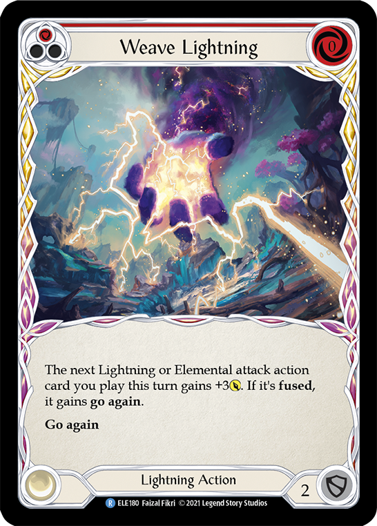 Weave Lightning (Red) [ELE180] (Tales of Aria)  1st Edition Rainbow Foil | Kessel Run Games Inc. 