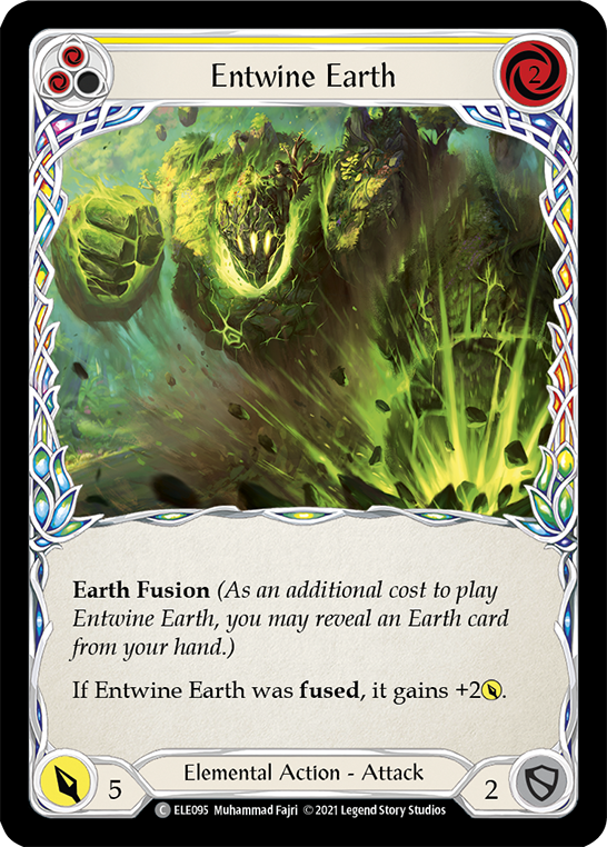 Entwine Earth (Yellow) [ELE095] (Tales of Aria)  1st Edition Rainbow Foil | Kessel Run Games Inc. 