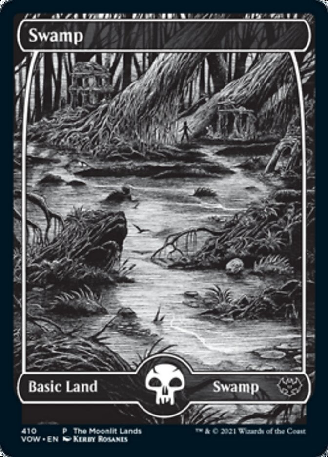 Swamp (The Moonlit Lands) (Foil Etched) [Innistrad: Crimson Vow Promos] | Kessel Run Games Inc. 