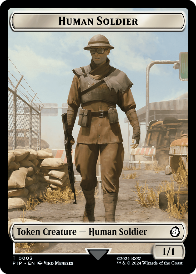 Treasure (0018) // Human Soldier Double-Sided Token [Fallout Tokens] | Kessel Run Games Inc. 