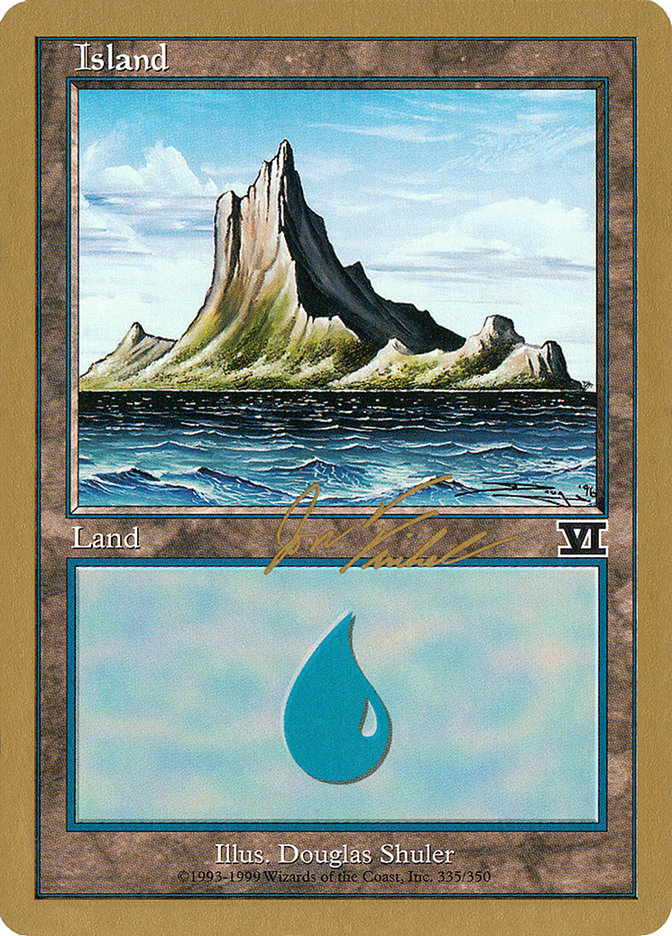 Island (jf335) (Jon Finkel) [World Championship Decks 2000] | Kessel Run Games Inc. 