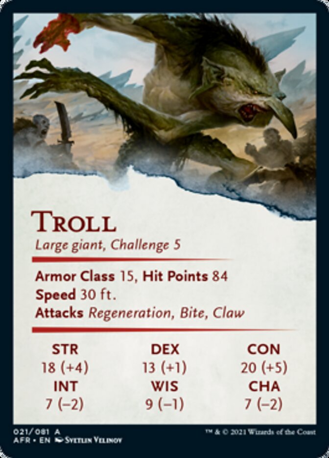 Troll Art Card [Dungeons & Dragons: Adventures in the Forgotten Realms Art Series] | Kessel Run Games Inc. 