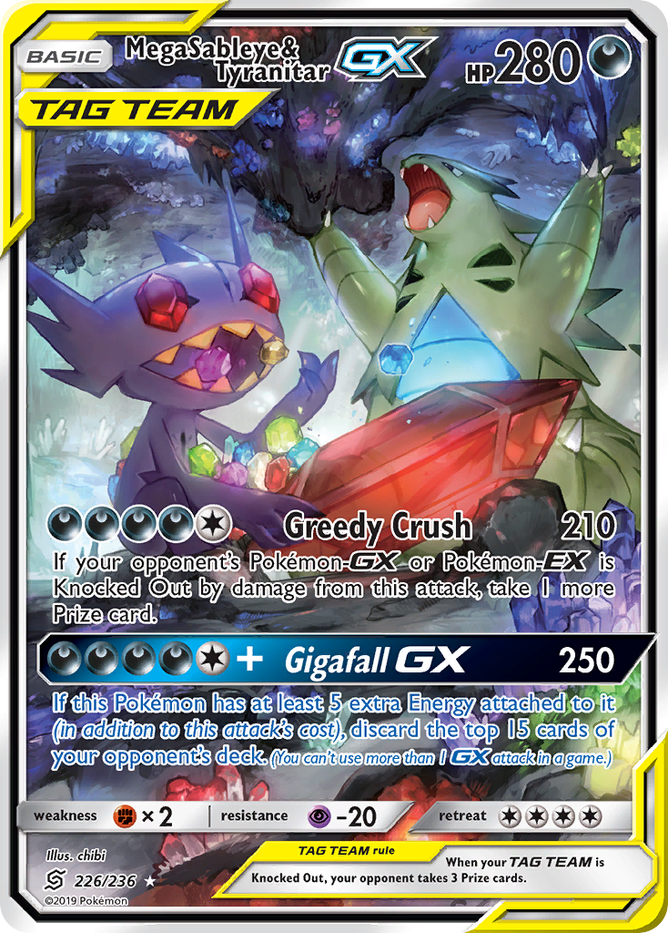 Mega Sableye & Tyranitar GX (226/236) [Sun & Moon: Unified Minds] | Kessel Run Games Inc. 