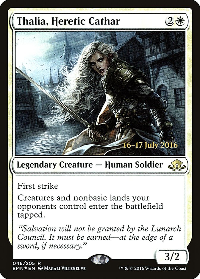 Thalia, Heretic Cathar [Eldritch Moon Prerelease Promos] | Kessel Run Games Inc. 