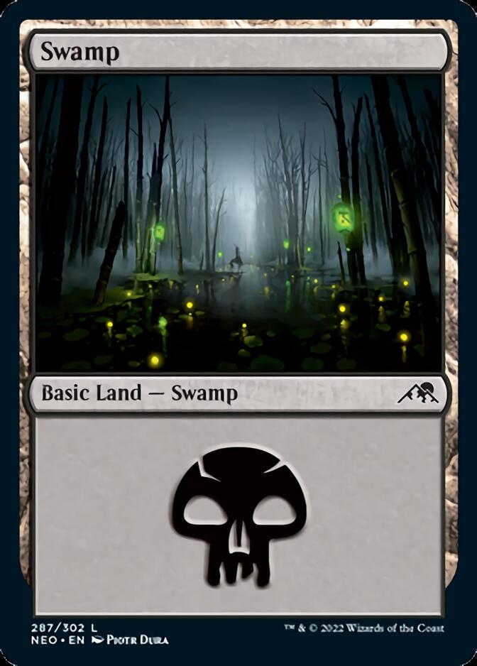 Swamp (287) [Kamigawa: Neon Dynasty] | Kessel Run Games Inc. 