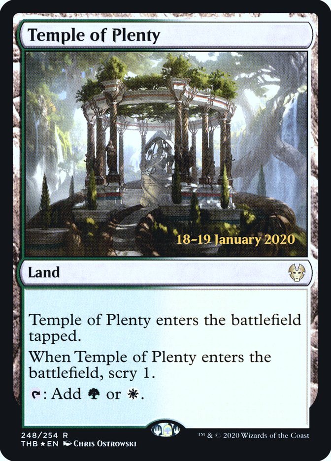 Temple of Plenty [Theros Beyond Death Prerelease Promos] | Kessel Run Games Inc. 