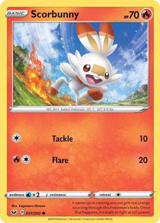 Scorbunny (031/202) (Premium Collection) [Sword & Shield: Base Set] | Kessel Run Games Inc. 