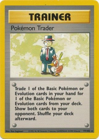 Pokemon Trader (77/102) [Base Set Unlimited] | Kessel Run Games Inc. 