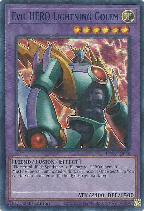 Evil HERO Lightning Golem (Blue) [LDS3-EN028] Ultra Rare | Kessel Run Games Inc. 