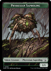 Warrior // Phyrexian Saproling Double-Sided Token [March of the Machine Tokens] | Kessel Run Games Inc. 