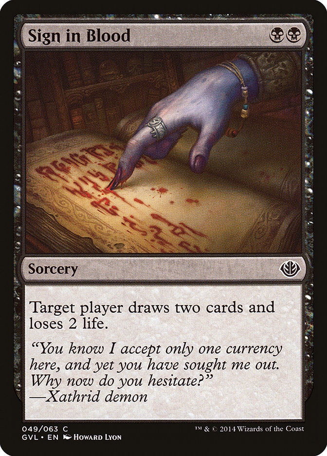 Sign in Blood (Garruk vs. Liliana) [Duel Decks Anthology] | Kessel Run Games Inc. 