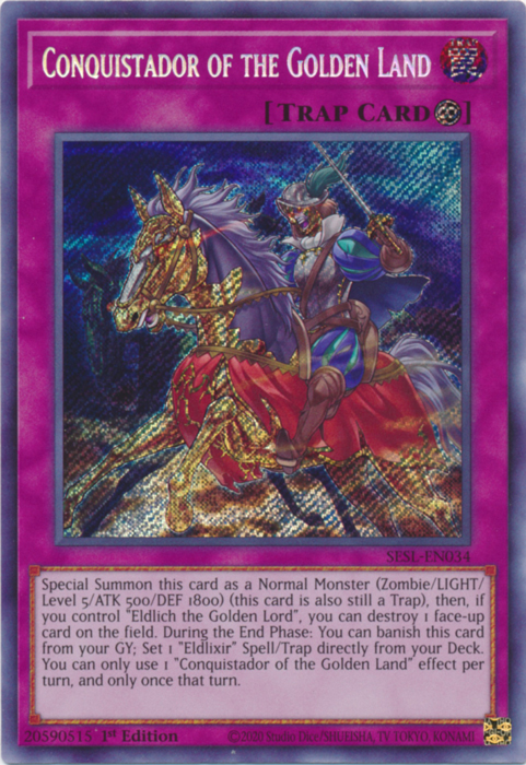 Conquistador of the Golden Land [SESL-EN034] Secret Rare | Kessel Run Games Inc. 