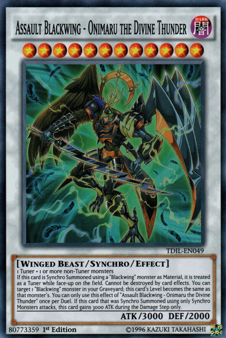 Assault Blackwing - Onimaru the Divine Thunder [TDIL-EN049] Super Rare | Kessel Run Games Inc. 
