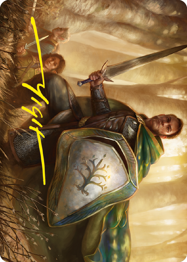 Boromir, Warden of the Tower Art Card (Gold-Stamped Signature) [The Lord of the Rings: Tales of Middle-earth Art Series] | Kessel Run Games Inc. 