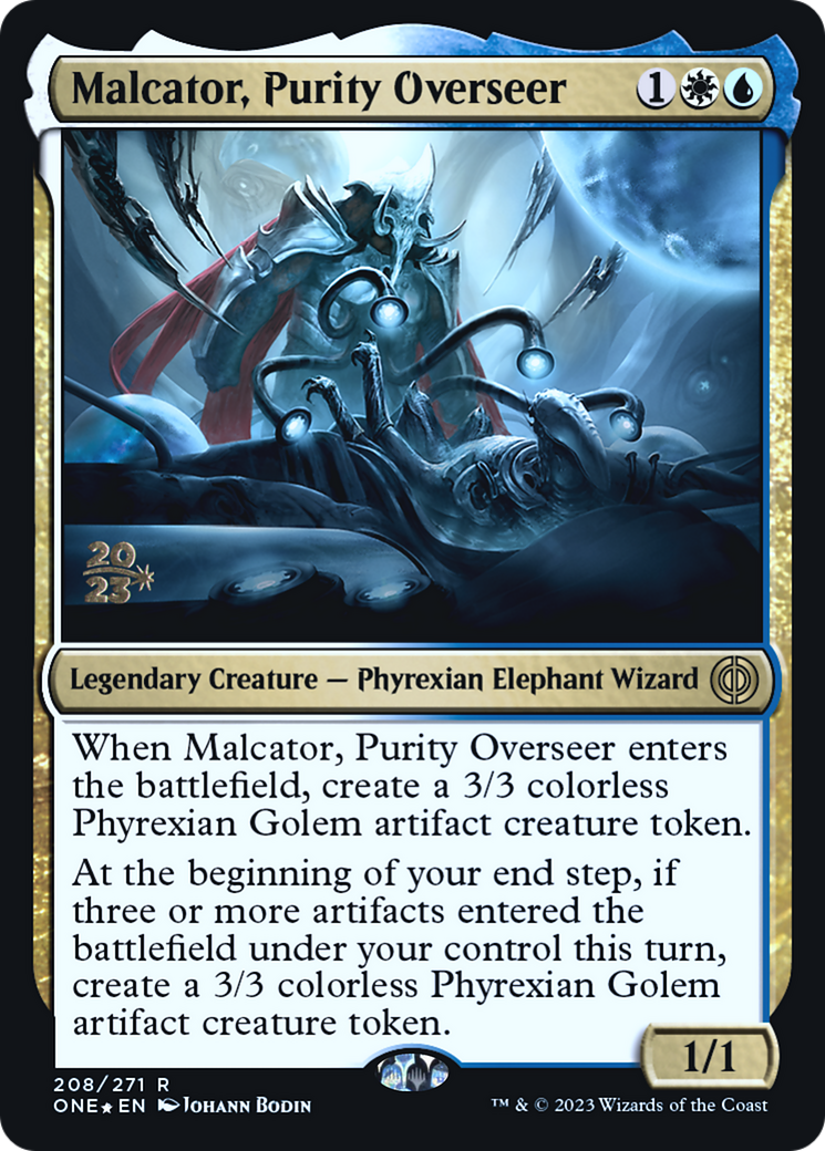 Malcator, Purity Overseer [Phyrexia: All Will Be One Prerelease Promos] | Kessel Run Games Inc. 