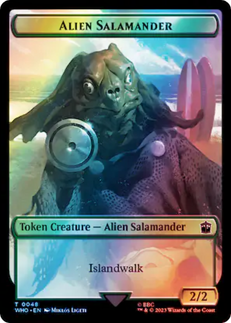 Dalek // Alien Salamander Double-Sided Token (Surge Foil) [Doctor Who Tokens] | Kessel Run Games Inc. 