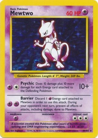 Mewtwo (10/102) [Base Set Unlimited] | Kessel Run Games Inc. 