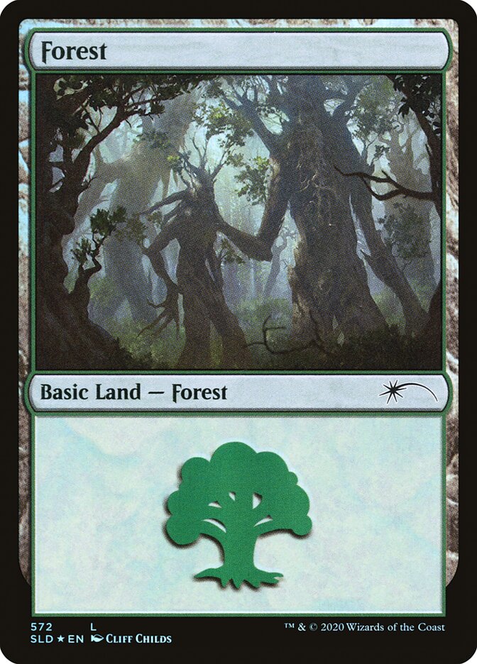 Forest (Tree Hugging) (572) [Secret Lair Drop Promos] | Kessel Run Games Inc. 