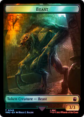 Soldier // Beast Double-Sided Token (Surge Foil) [Doctor Who Tokens] | Kessel Run Games Inc. 