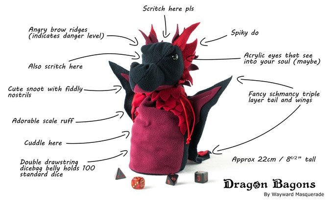 Dragon Bagons: Plush Dragon Dice Bag | Kessel Run Games Inc. 