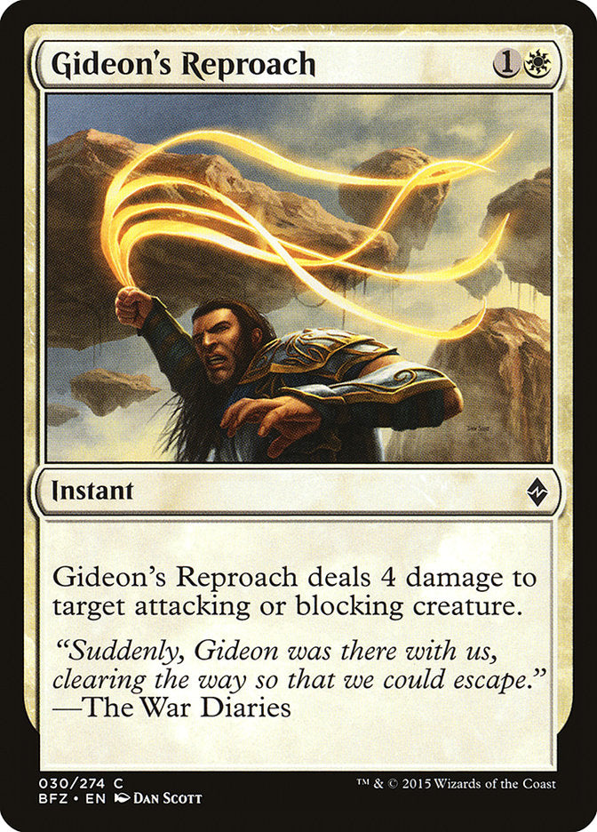 Gideon's Reproach [Battle for Zendikar] | Kessel Run Games Inc. 