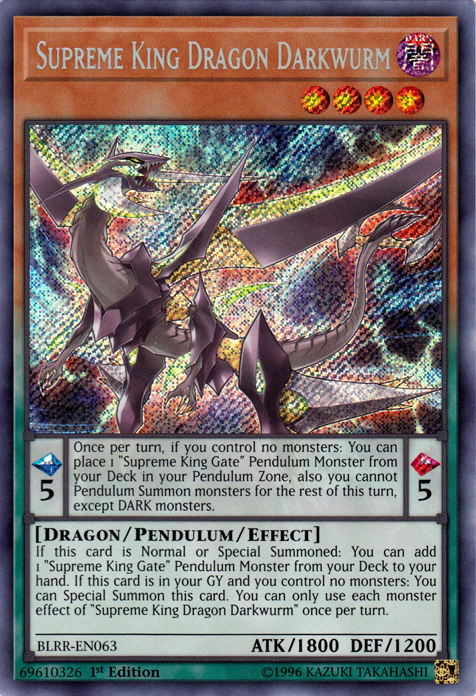 Supreme King Dragon Darkwurm [BLRR-EN063] Secret Rare | Kessel Run Games Inc. 