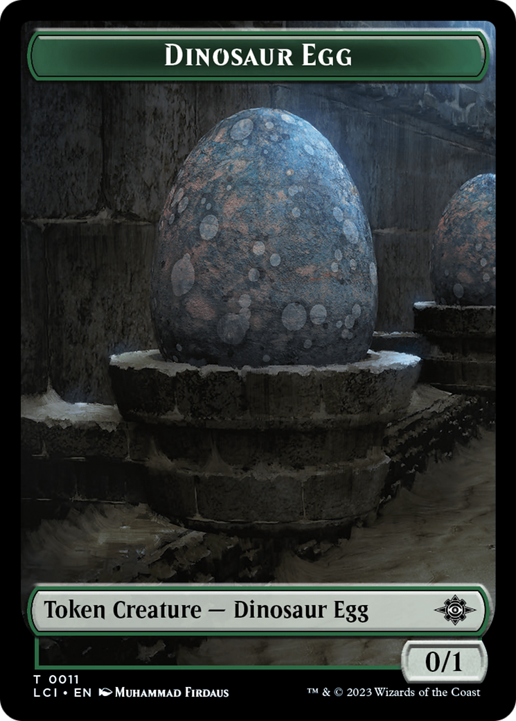 Dinosaur Egg // Dinosaur (0010) Double-Sided Token [The Lost Caverns of Ixalan Tokens] | Kessel Run Games Inc. 
